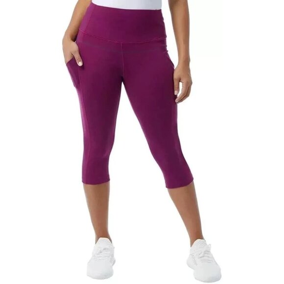 NEW 32 Degrees Cool Women's Size M Capri Leggings Plum Caspia Polyester/Spandex - Picture 1 of 8